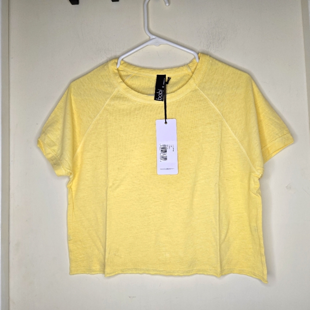 NWT Bobi short sleeve raglan tee chick yellow small